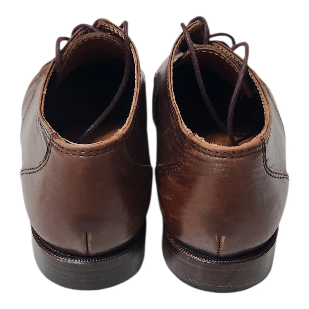 Ralph‎ Lauren Kids Brown Leather Cap Toe Oxford Dress Shoes Made in Italy 7B